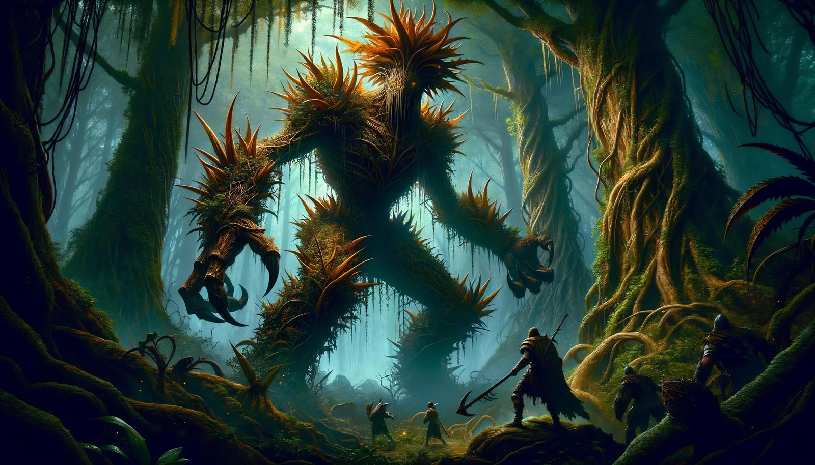 Gigantic Briarvex Defends Forest Territory