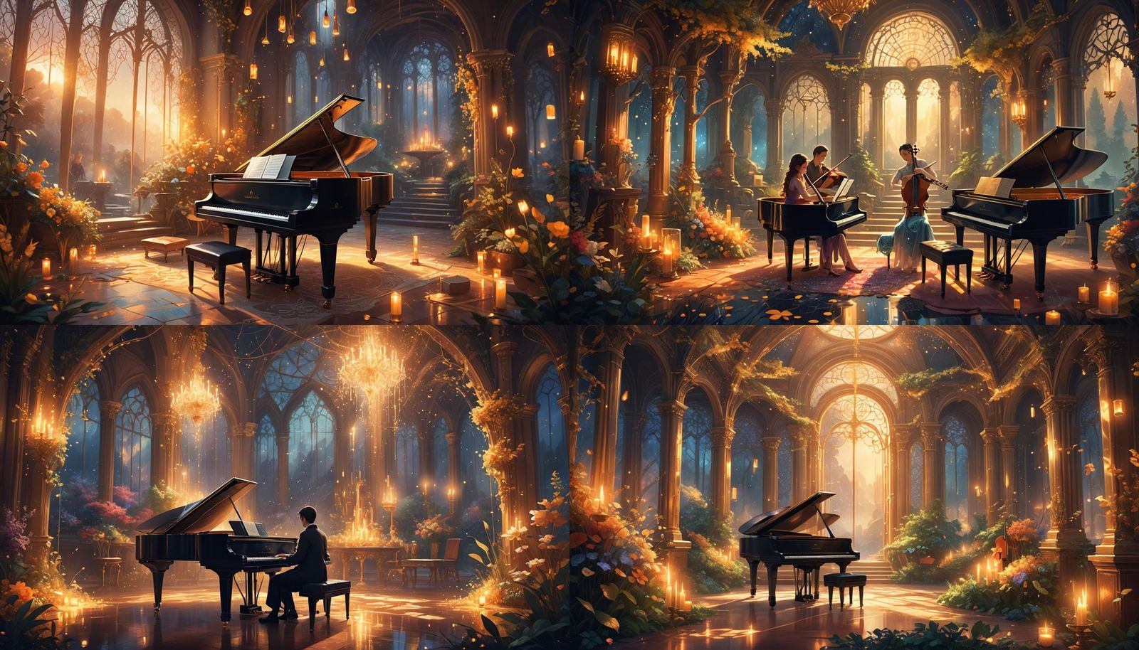 Ethereal Ambient Music Scene in Digital Art Style