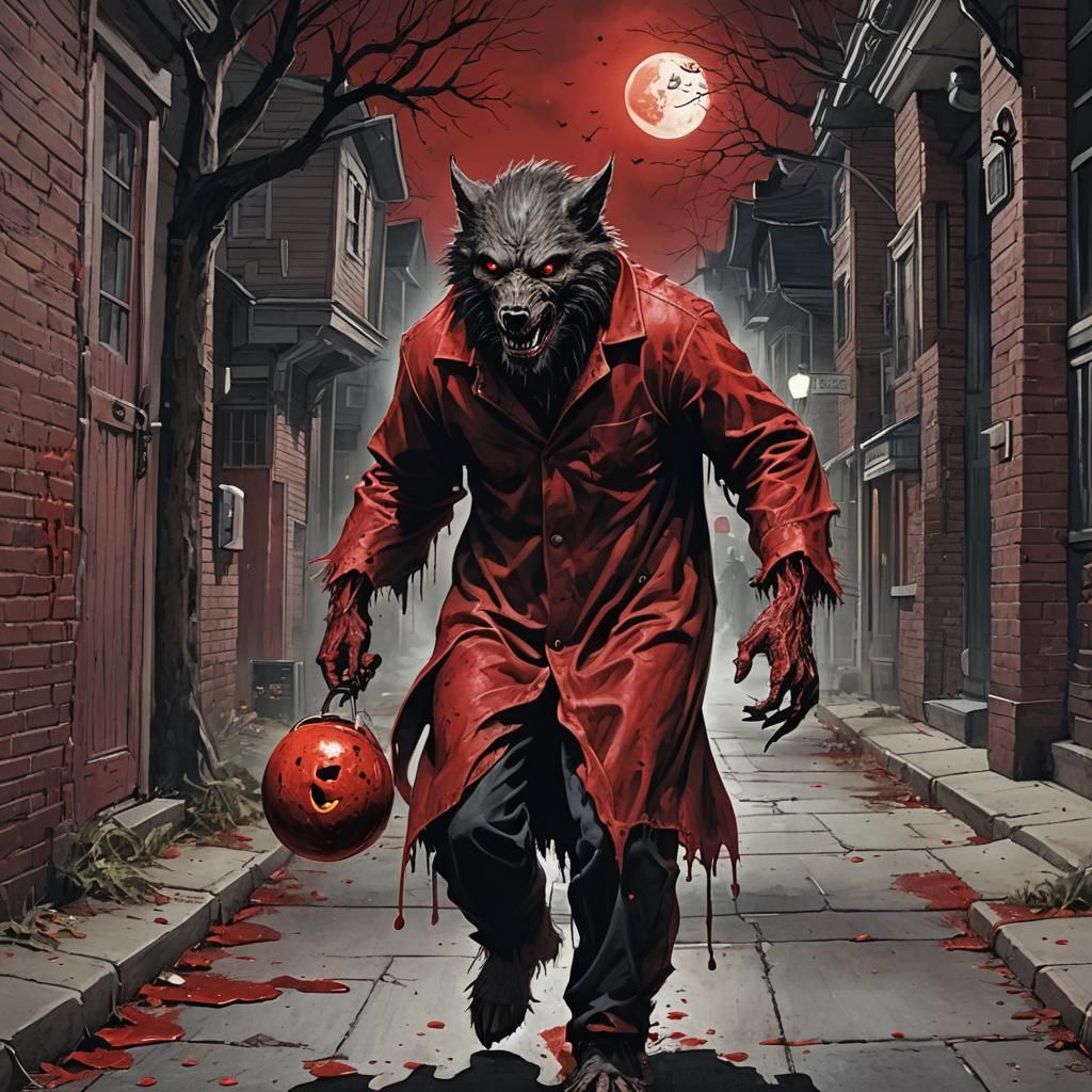 Bloody Werewolf on Halloween Night