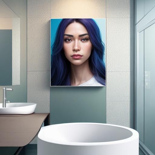 Hyperrealistic Portrait in a Modern Bathroom