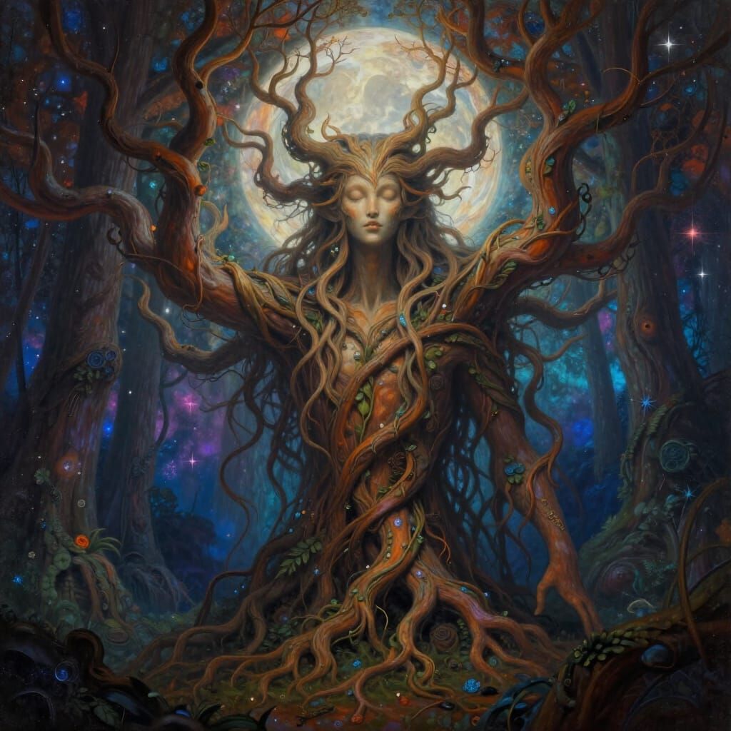 Ancient Tree Entity Awakens in Enchanted Forest