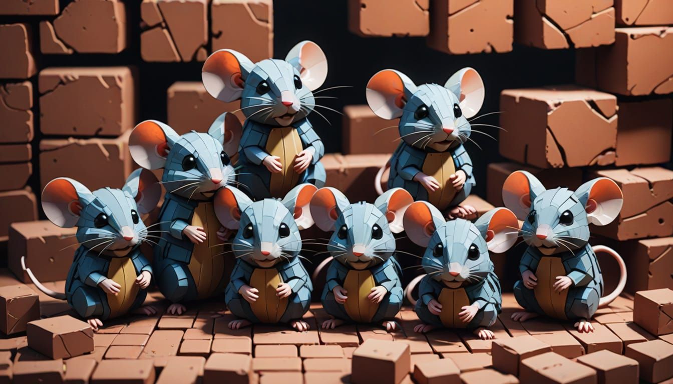 Brick Mice in Manga Anime Style