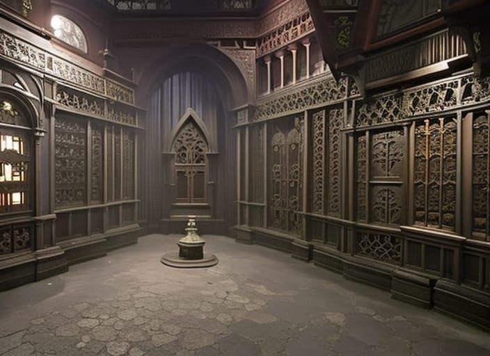 Mystical Ossuary Cemetery with Occult Symbol