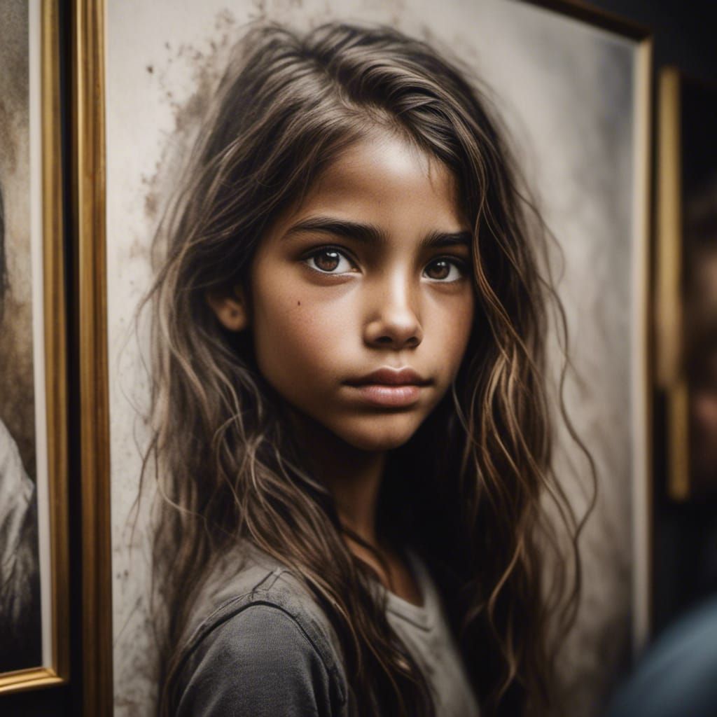 Art Gallery Opening Portrait in Photographic Style