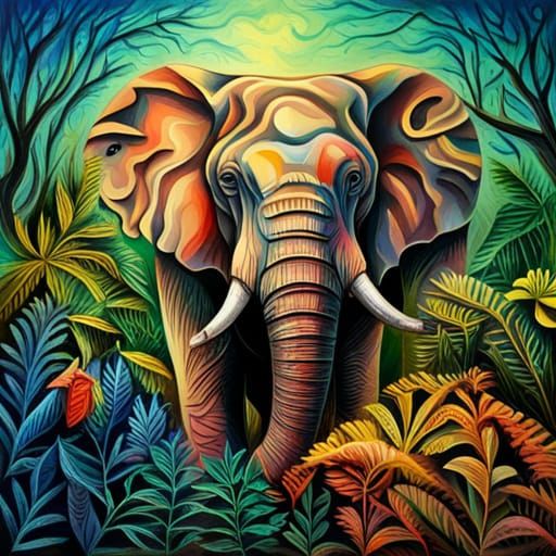 Jungle Elephant Paper Quilling in Fantasy Style