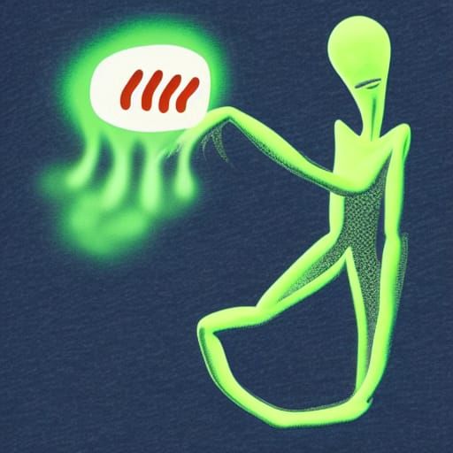 Funny Alien Farting Illustration