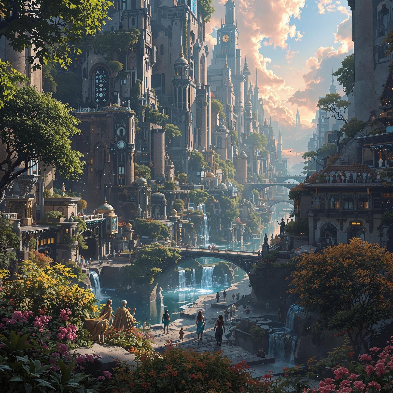 Fantastical Modern World in Detailed Matte Painting