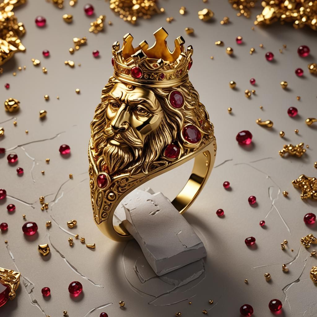 King Solomon's Ruby Ring: Hyperrealistic Splash Art