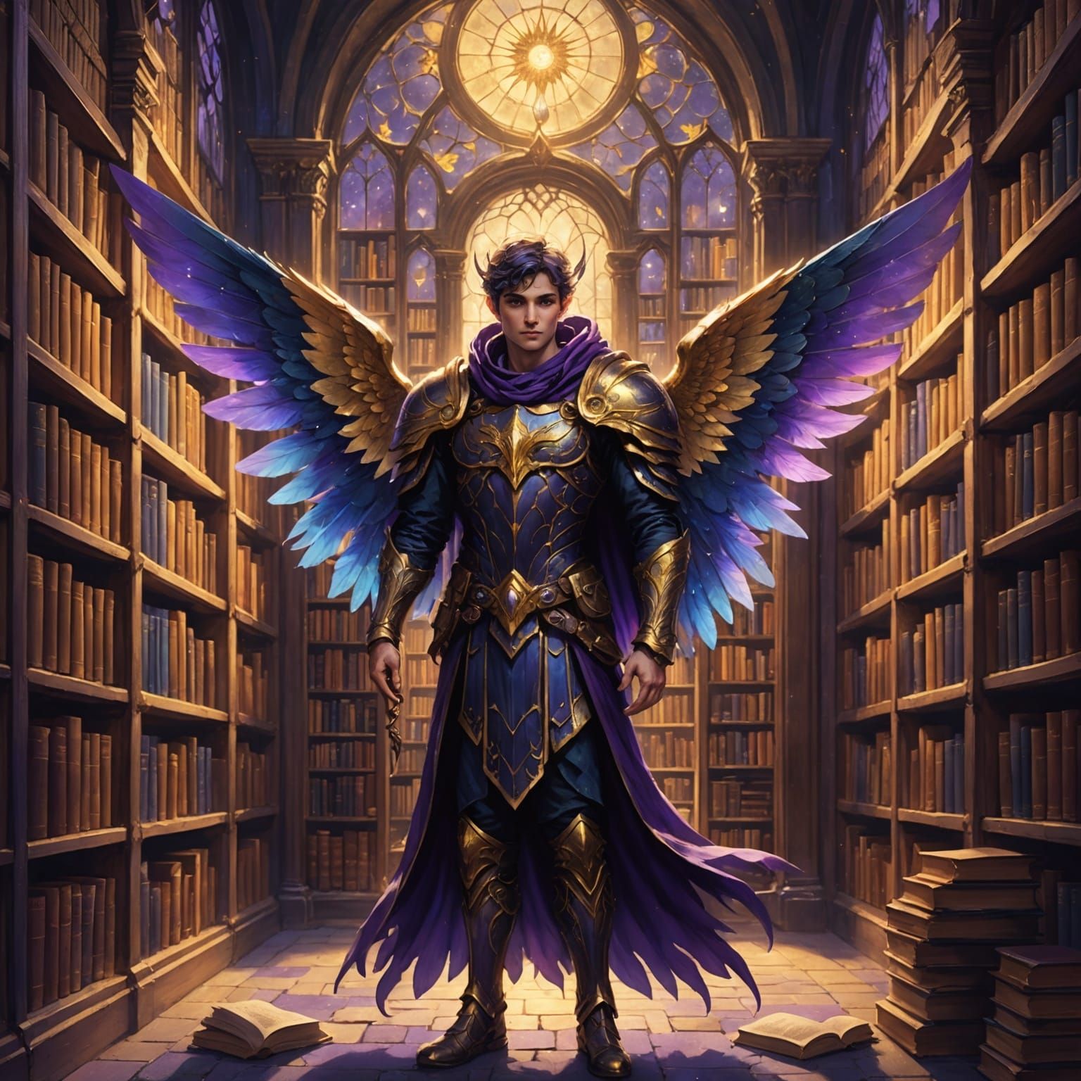Fairy Guardian Watches Over Ancient Library