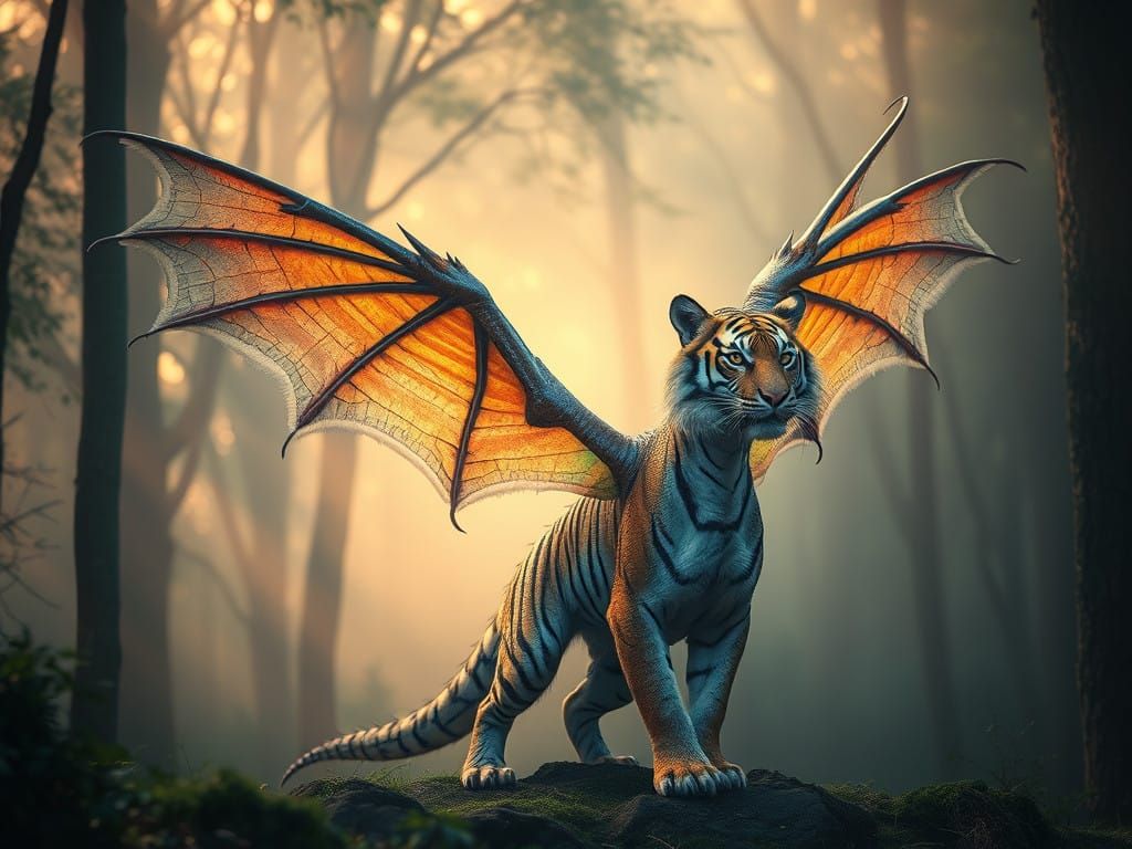 Majestic Fairy Dragon Tiger in a National Geographic-Inspire...
