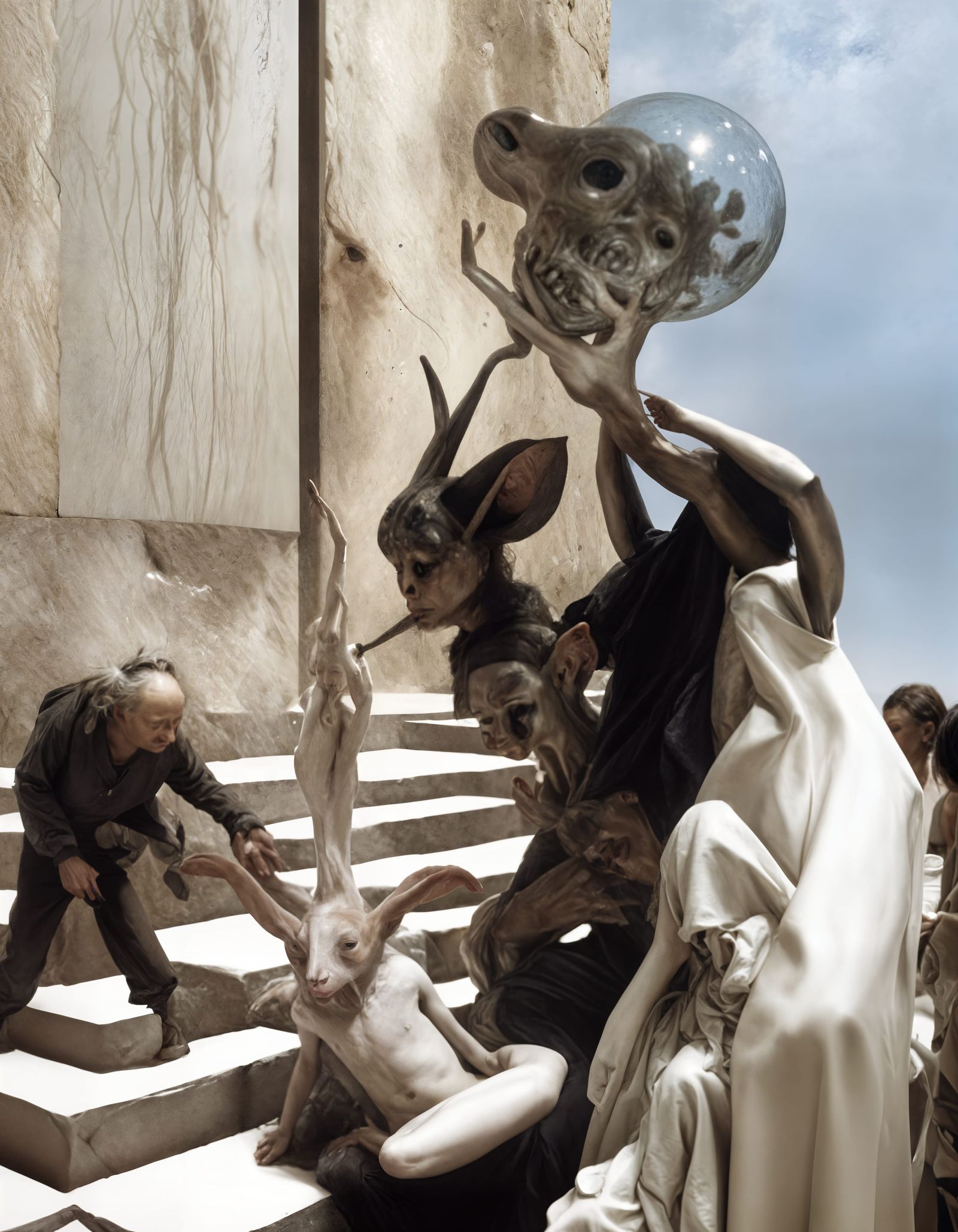 Penitents collect: in the disarray of despair.