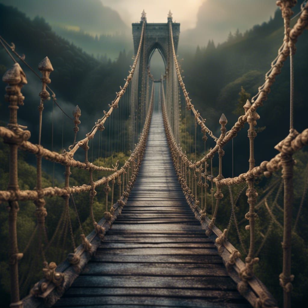 Mucus Suspension Bridge: Epic Digital Matte Painting