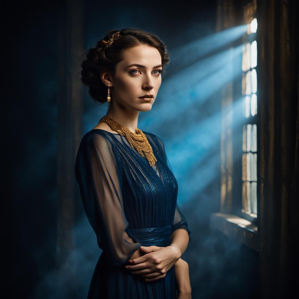 Elegant Brunette Portrait in High-Fantasy Style