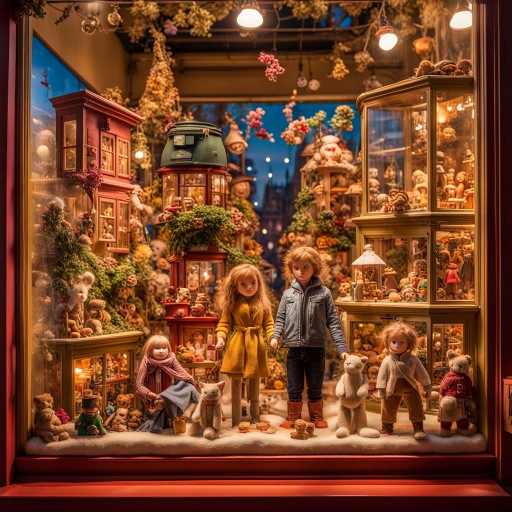 Enchanting Toy Store Window Display in 8k