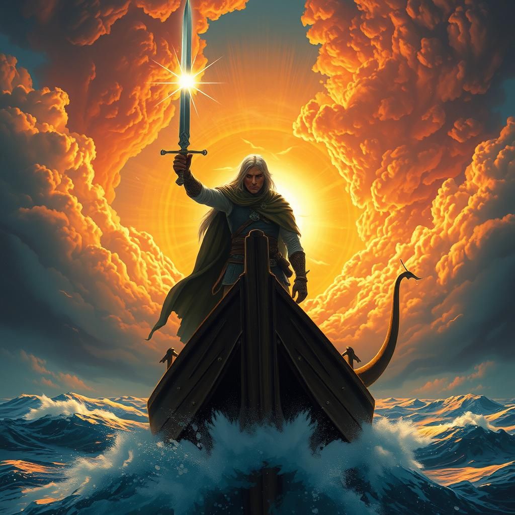 Eärendil at Sunrise: Digital Fantasy Illustration