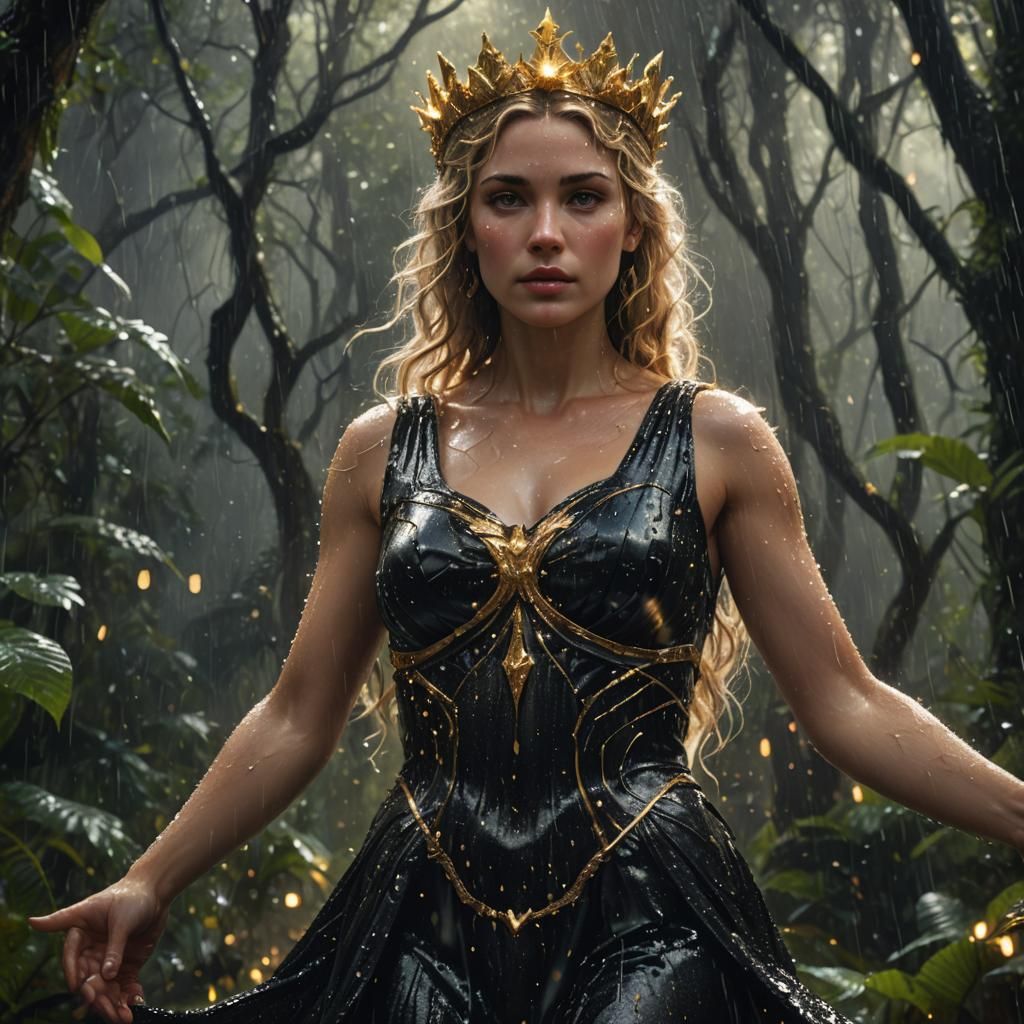 Aphrodite in a Starry Rainforest, Greg Rutkowski Style