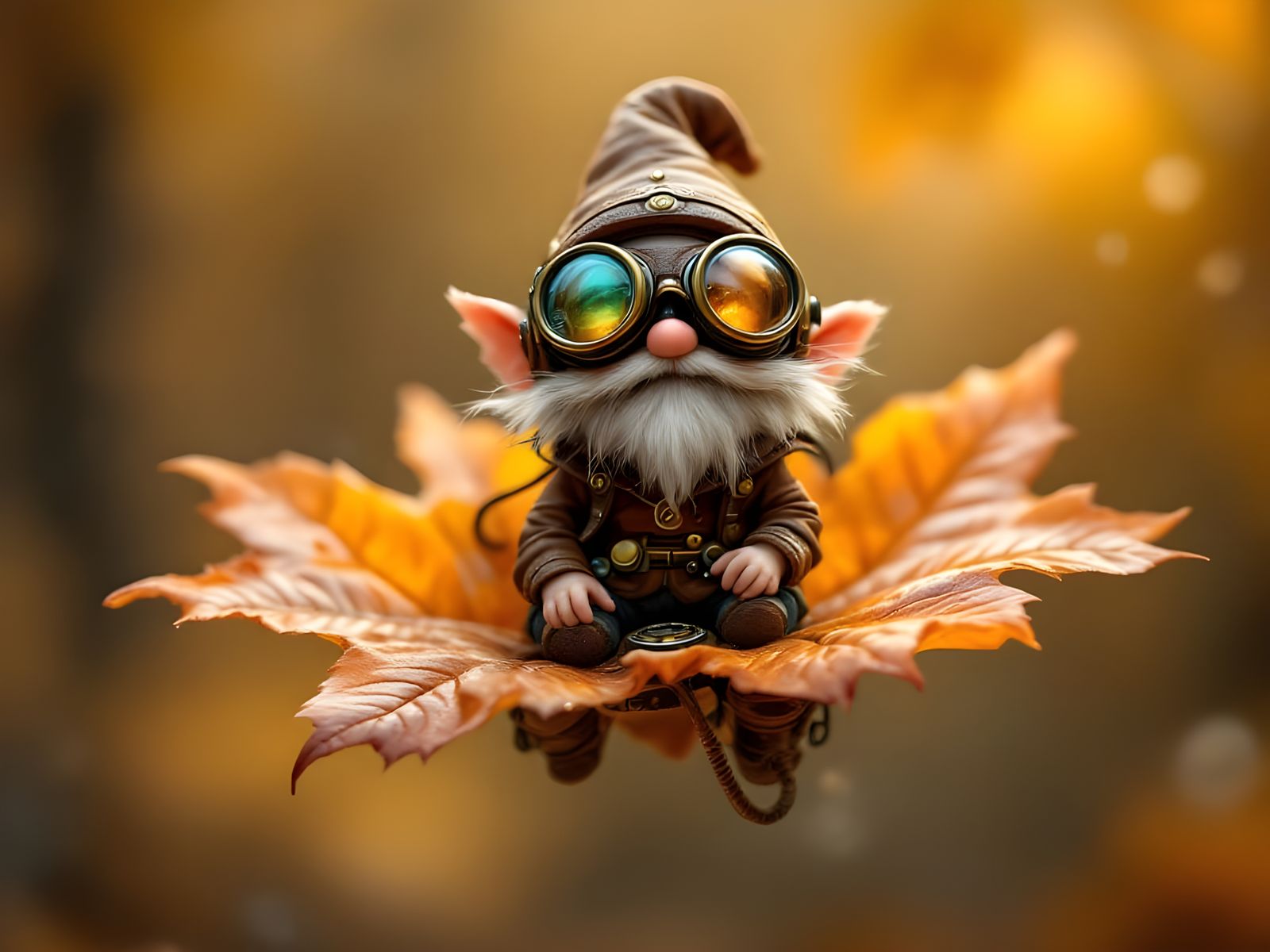 Whimsical DMT Gnome in Flight