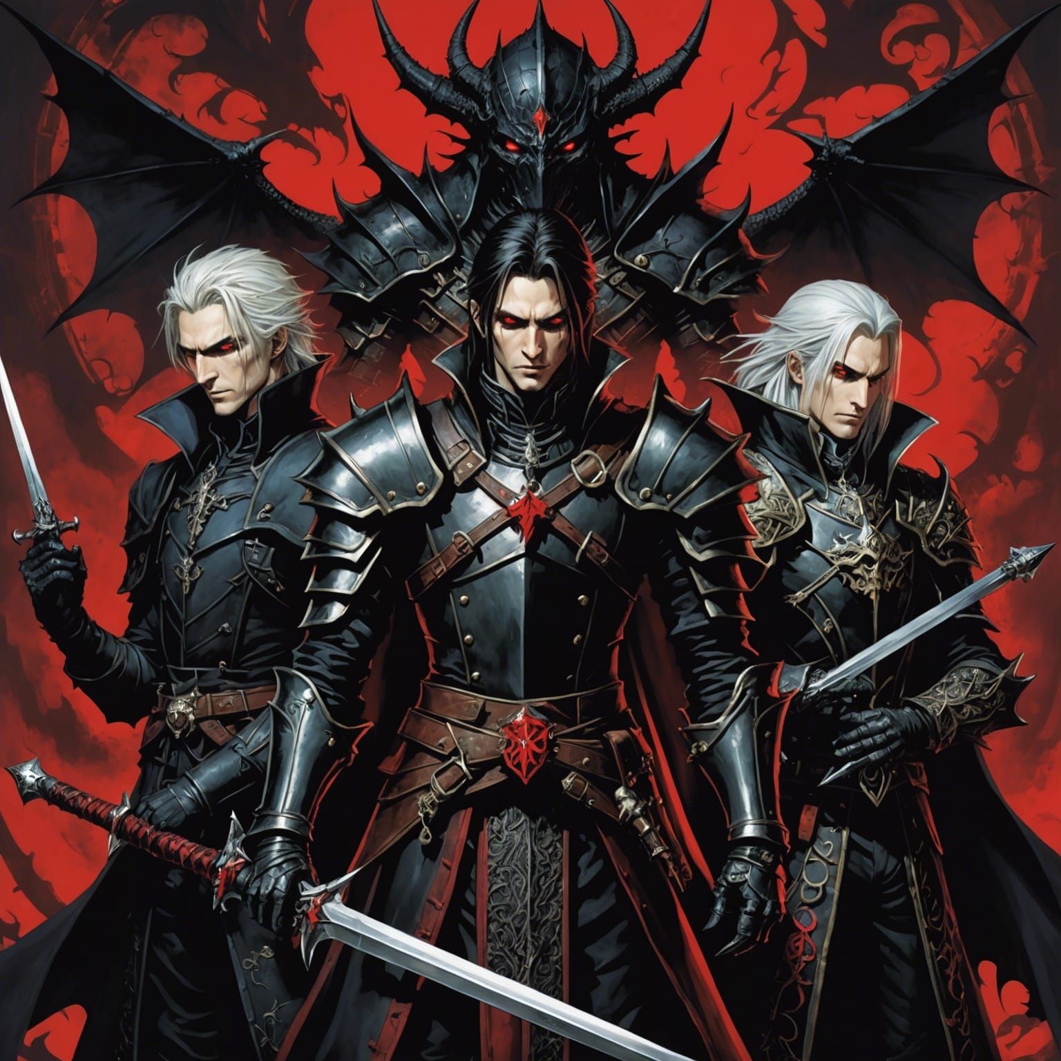 Gothic Sci-Fi Battle Scene in Ultra-Baroque Style