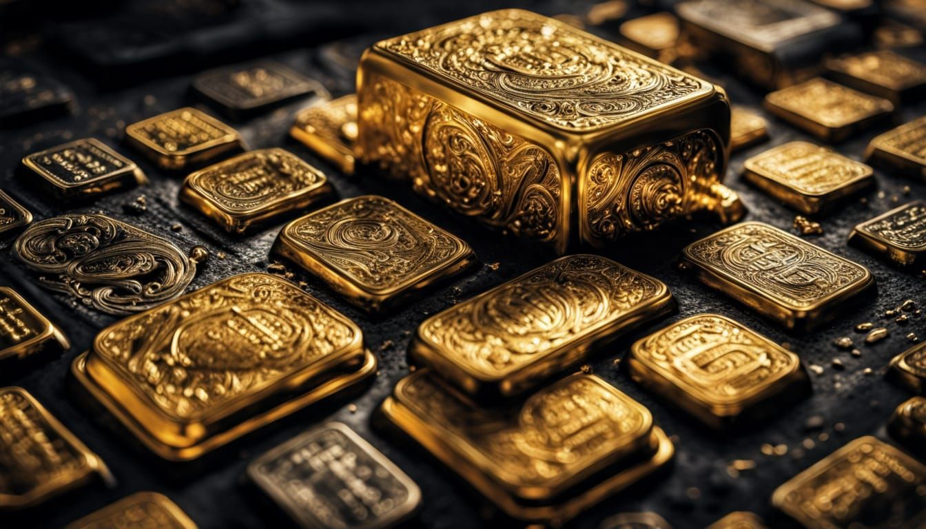 Golden Black Landscape in Hyperrealistic Style