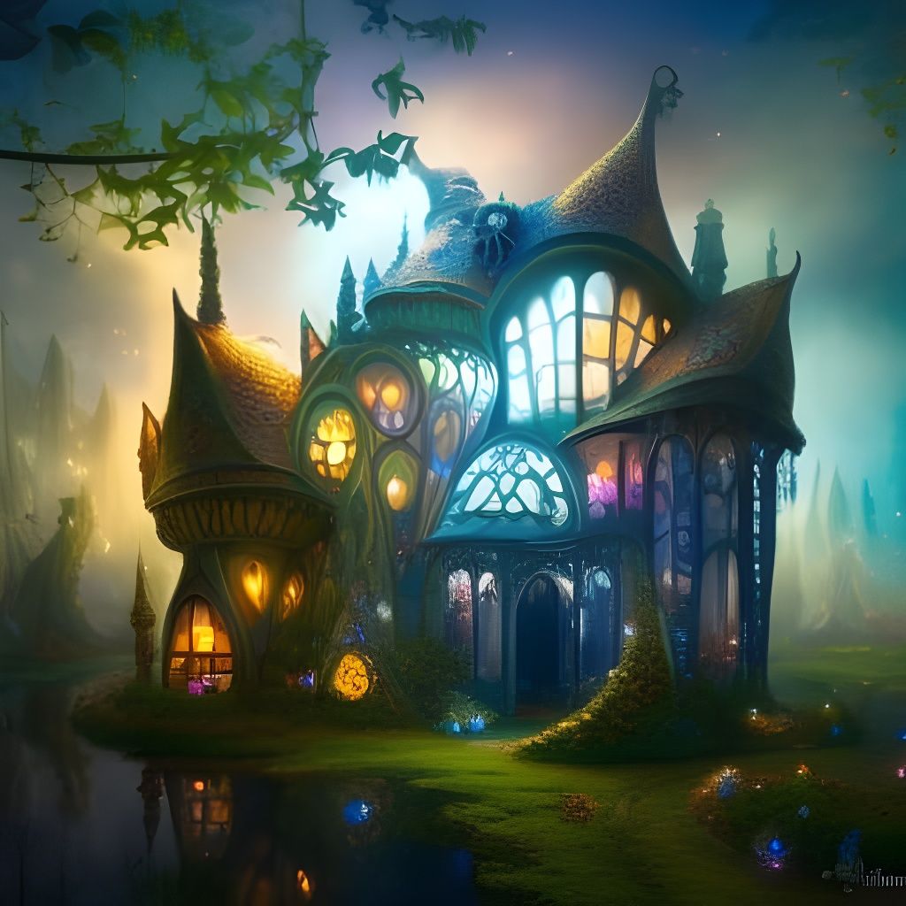 Magical Fairy House in Art Nouveau Style