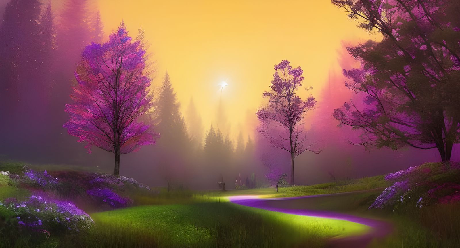 Fairy Through Trees with Glowing Path