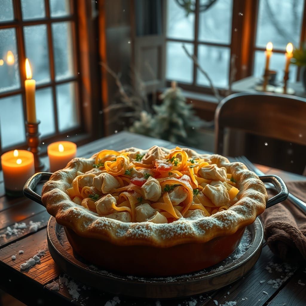Cozy Winter: Moravian Chicken Pot Pie, Fantasy Concept Art
