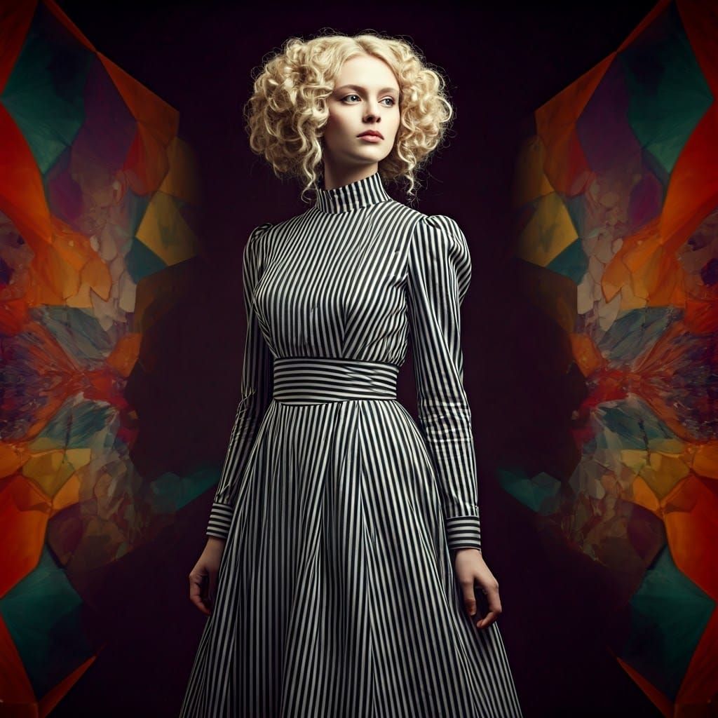 Haute Couture Gibson Girl in Modern Studio