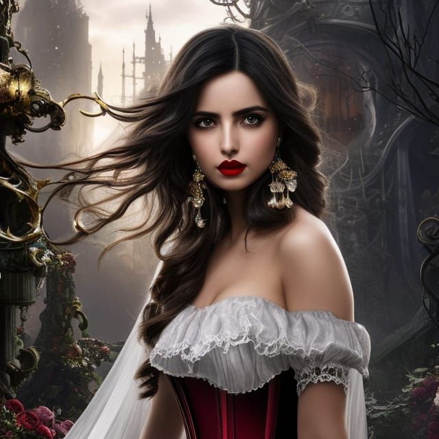 Ana de Armas Fairytale Portrait in Anne Stone Style