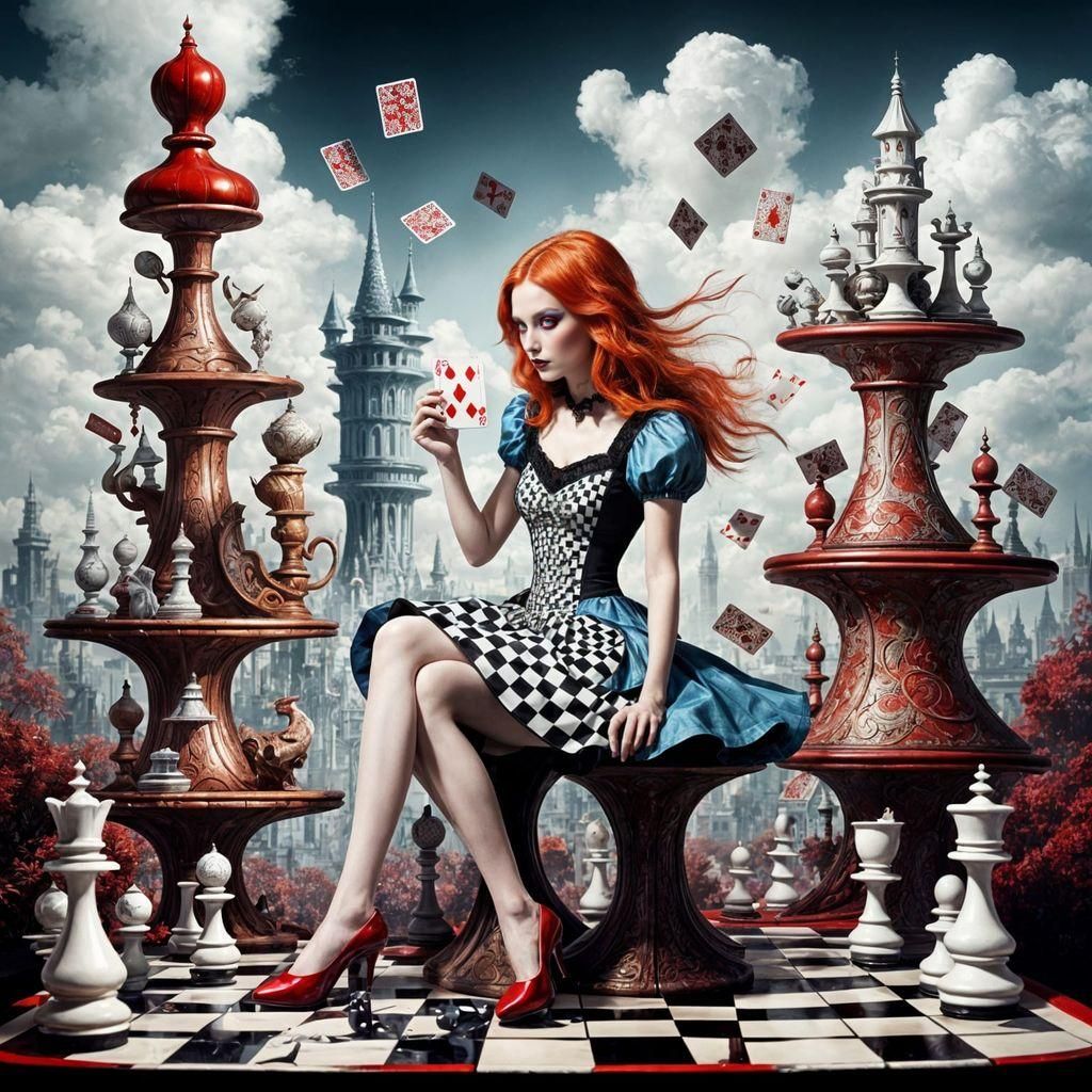 Modern Alice in Wonderland: Conceptual Art Painting