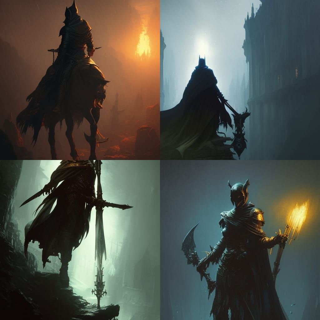 Dark Soul Knight in a Dark Fantasy Style
