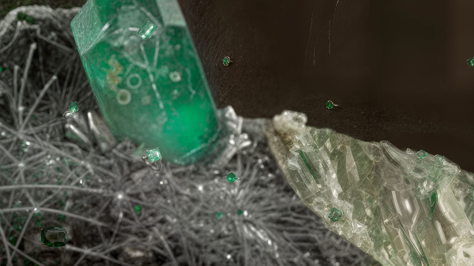 Emerald Radiance within Ancient Granite