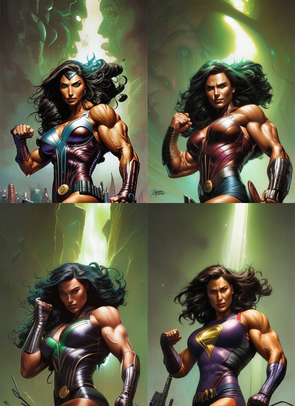 She-Hulk Crayon Caricature in Comic Style