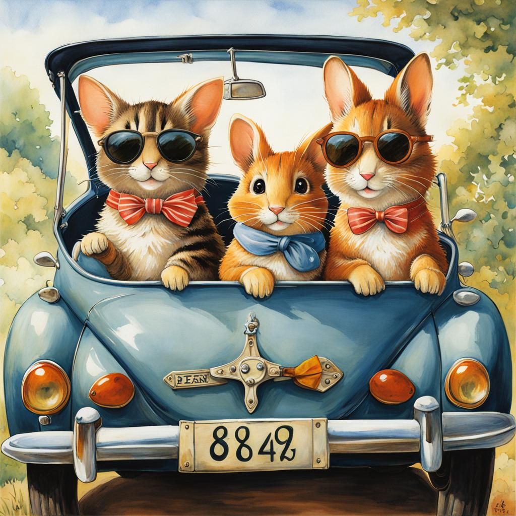 Road Trip with Friends: Japanese Art Style