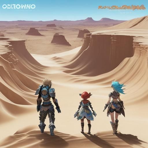 Arid Desert Canyon with Metal Structures