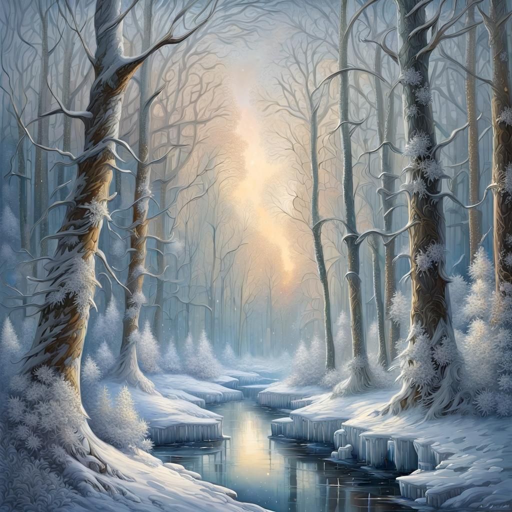 Winter forest landscape