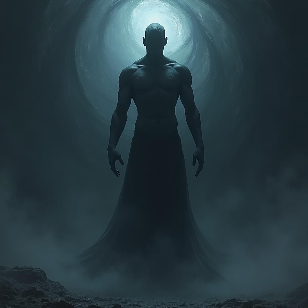 Enigmatic Humanoid Figure in a Desolate Twilight World