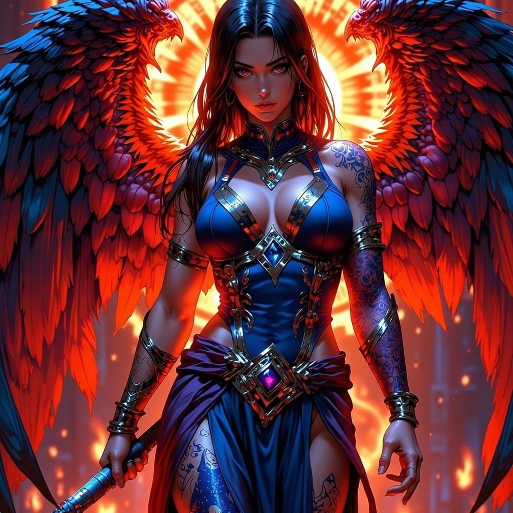 Kitana from Mortal Kombat with Fans