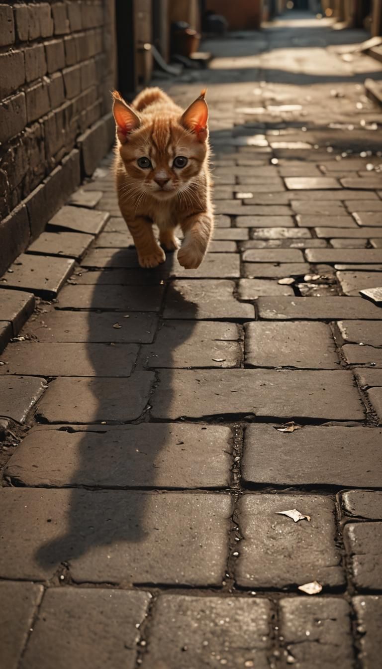 Kitten's Escape: A Film Noir Cinematic Still