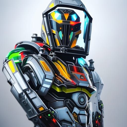 Transparent Camo Mech Suit in Graffiti Art Style