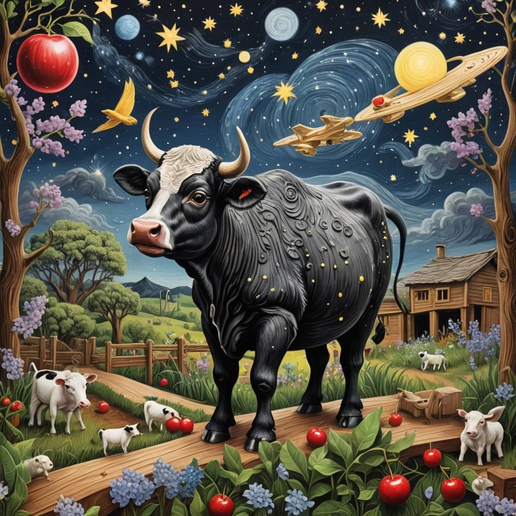 Cherry's Space Adventure: Hyperrealistic Digital Art