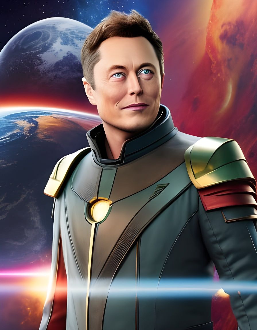Portrait of elon musk as Space Pirate Captain Harlock from d...