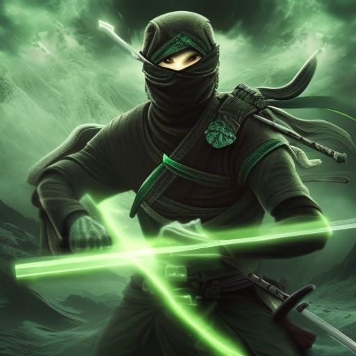 Epic Ninja Battle with Flaming Swords
