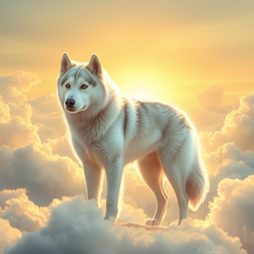 Ethereal Husky in Celestial Glow