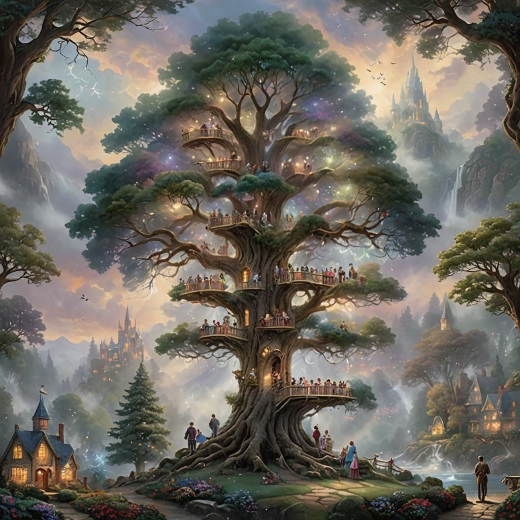 Thirteen Generation Family Tree in Ethereal Fantasy Style