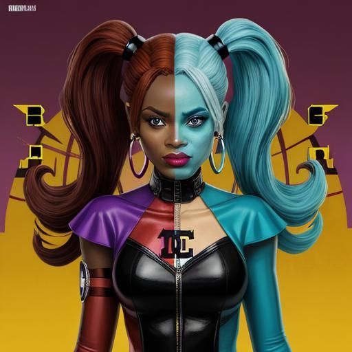 Afrocentric Harley Quinn Comic Book Cover