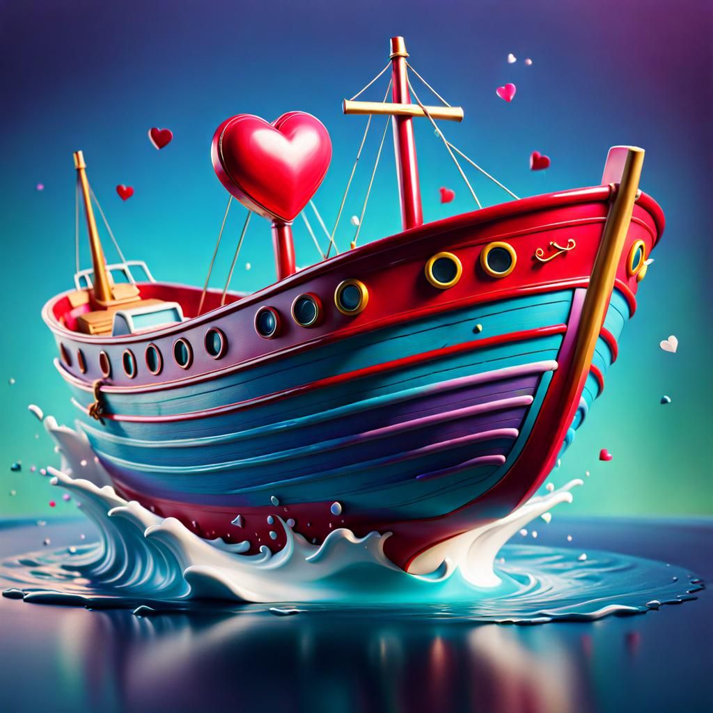 Little wooden love boat