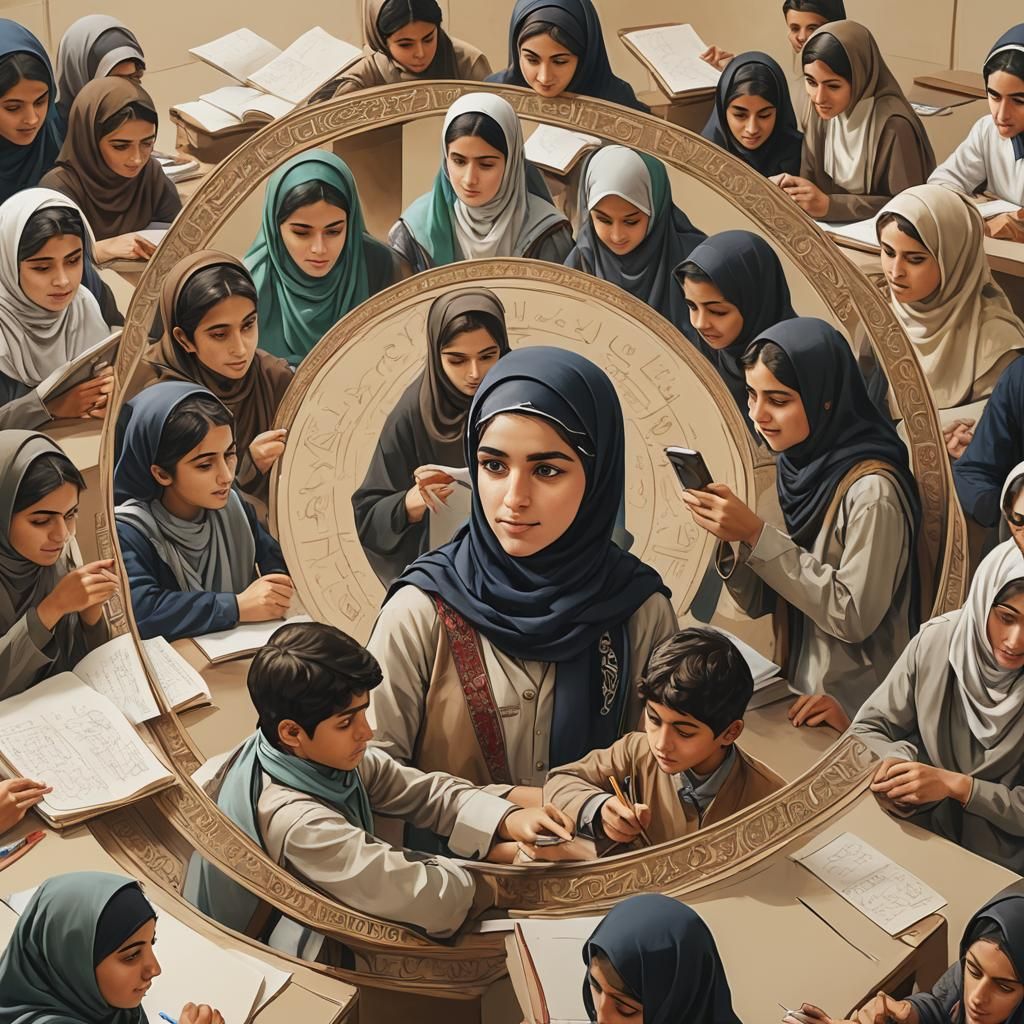 Iranian Students Learning with Technology in Vibrant Oil Pai...
