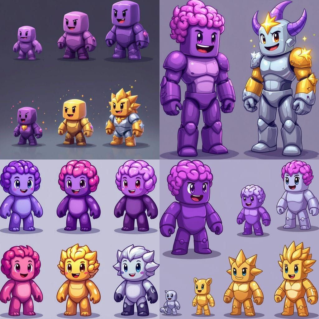 Roblox Brainrot Twitch Badges in Cartoon Style