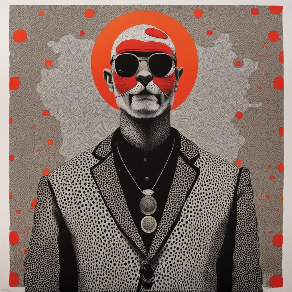 Cheetah Man Portrait in Vibrant Digital Art