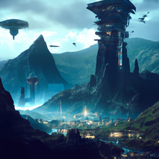 Futuristic African Cityscape with Wakandan Tech